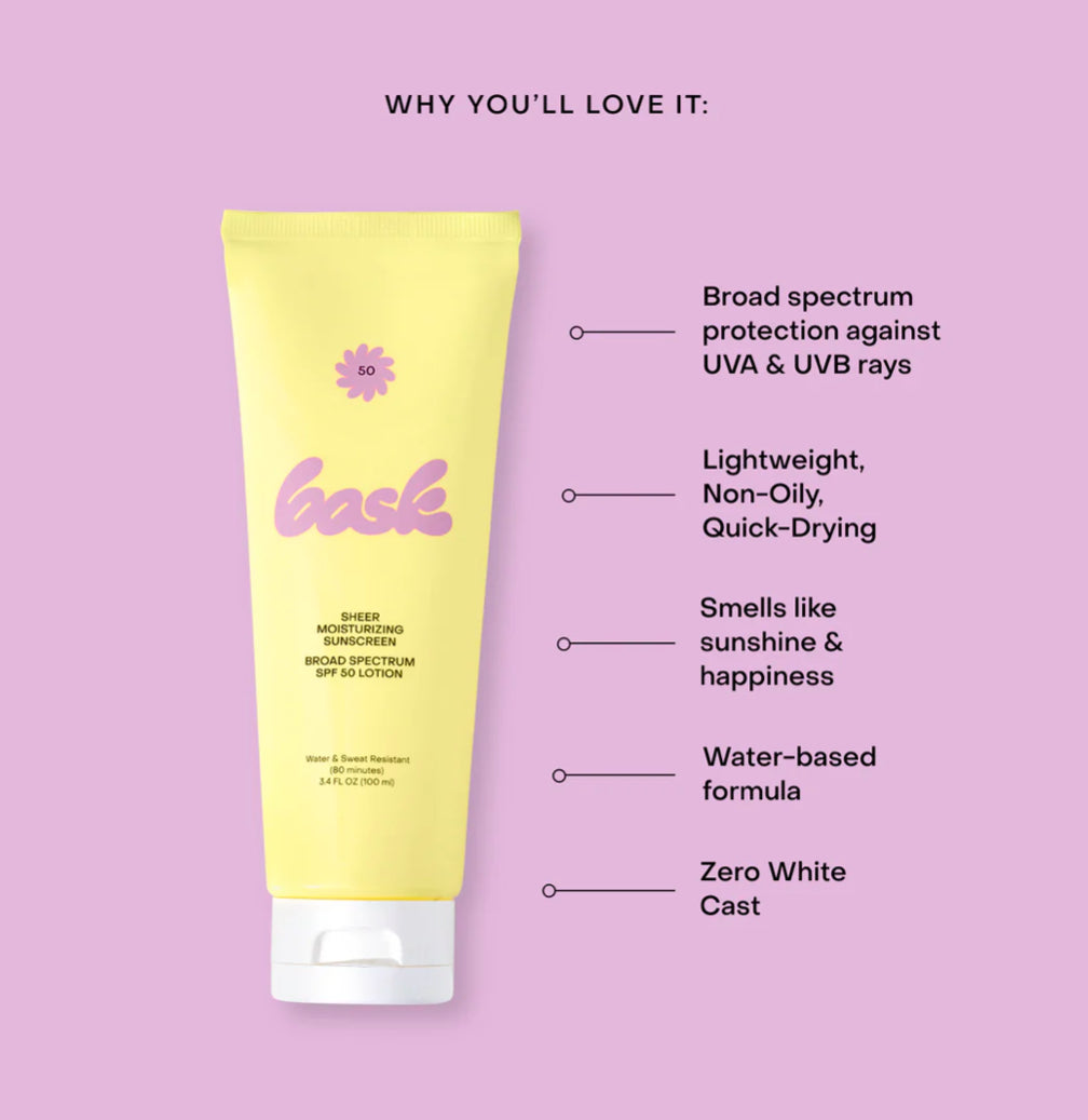 Bask Sheer Moisturizing Sunscreen SPF 50